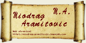 Miodrag Aranitović vizit kartica